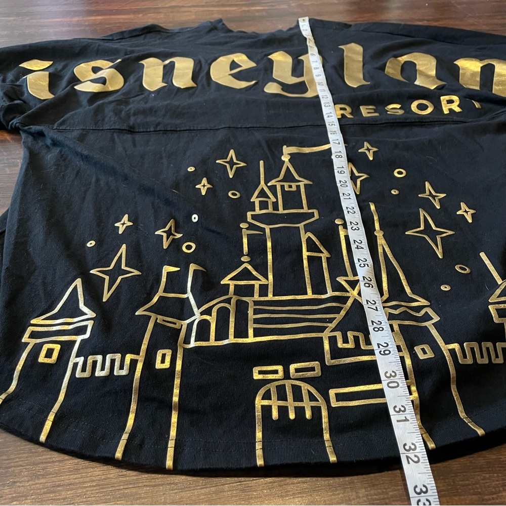 Disneyland Resort Spirit Jersey Sleeping Beauty Castle Gold Black Long Sleeve XL - Picture 8 of 8